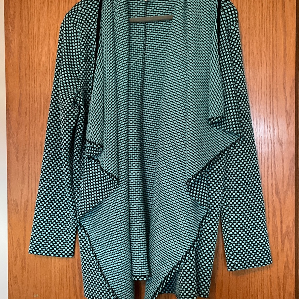 Green Polka Dot Open Front Cardigan
